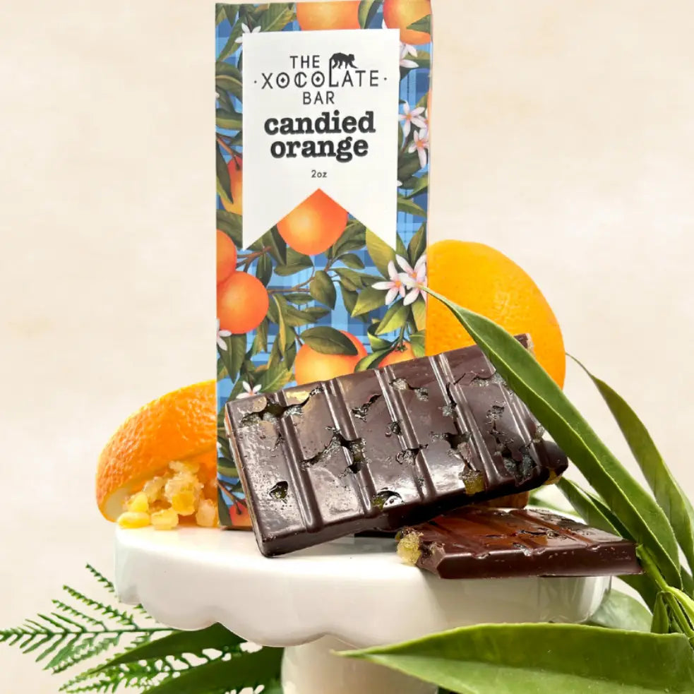 Candied Orange Bar -Organic Fair Trade Vegan Dark Chocolate