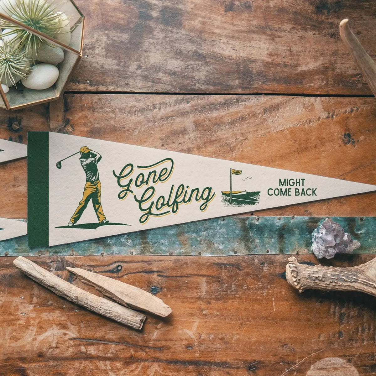 Gone Golfing Felt Pennant