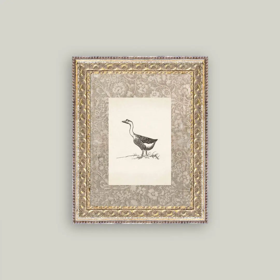 Single Goose Framed Antique Art