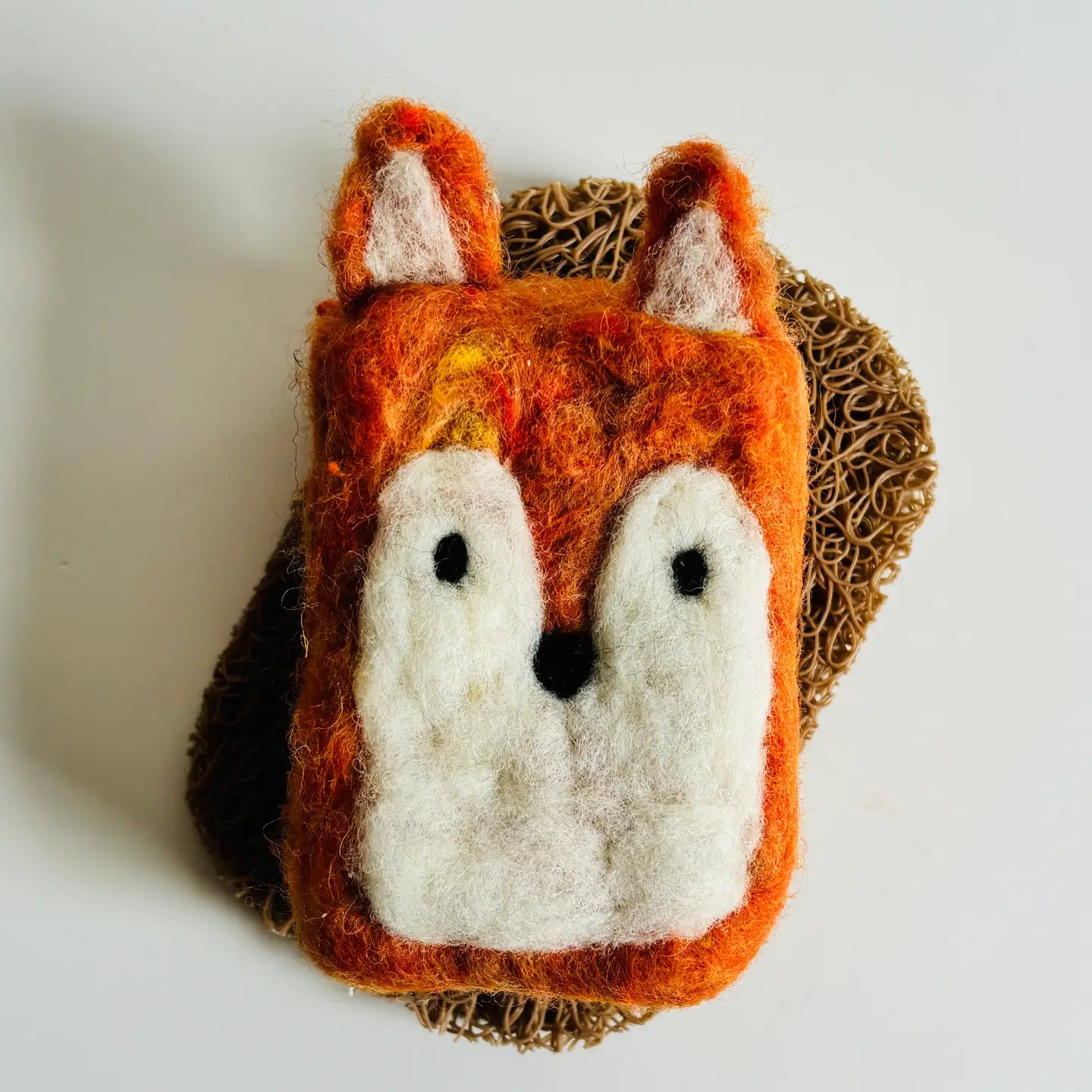 Handmade Felted Fox Soap | Wool Wrapped Natural Soap