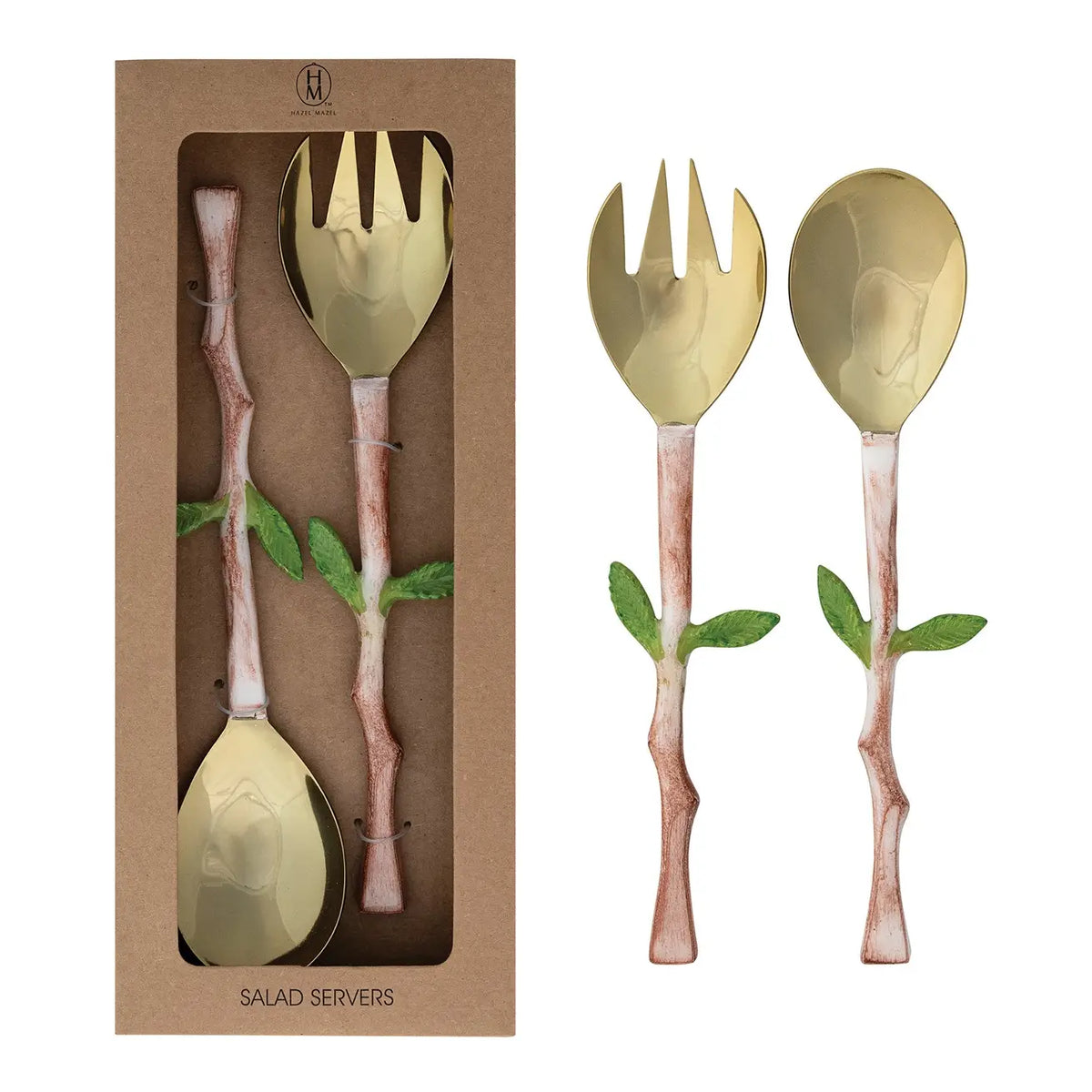 Salad Severs with Twig Handles