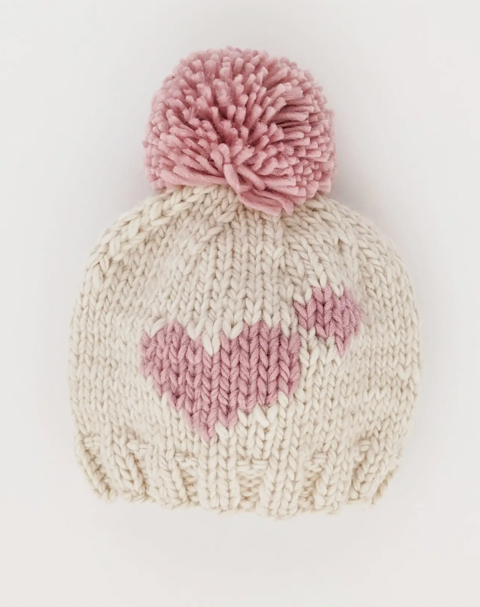 Sweetheart Knit Beanie Hat Rosy