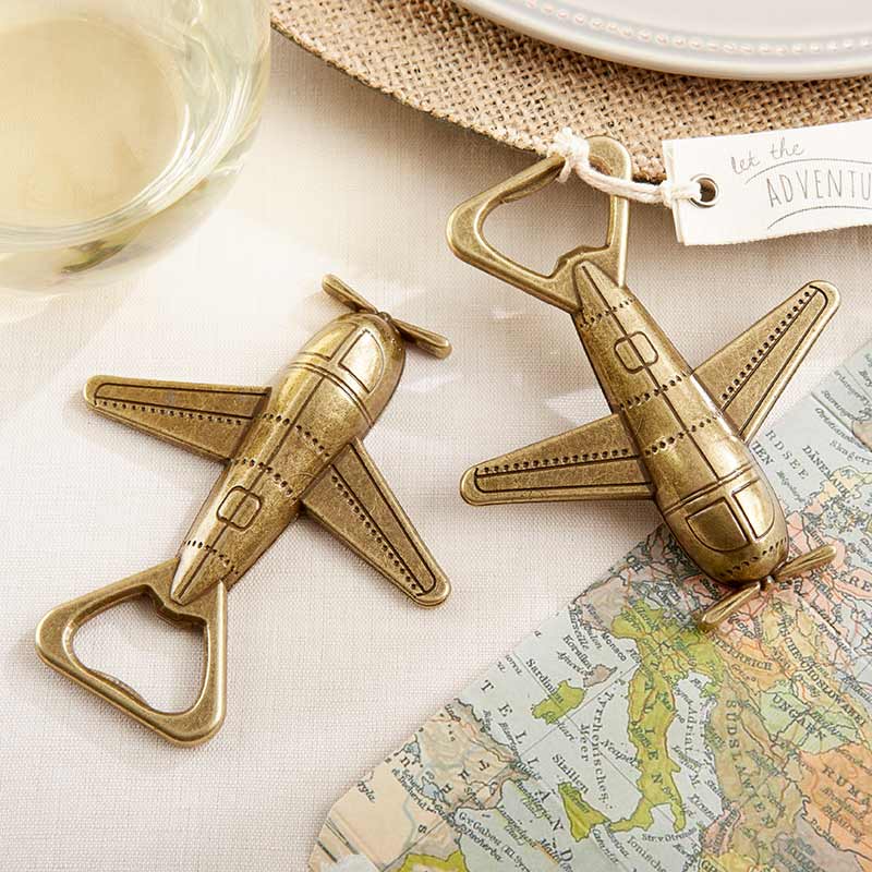 "Let the Adventure Begin" Airplane Bottle Opener