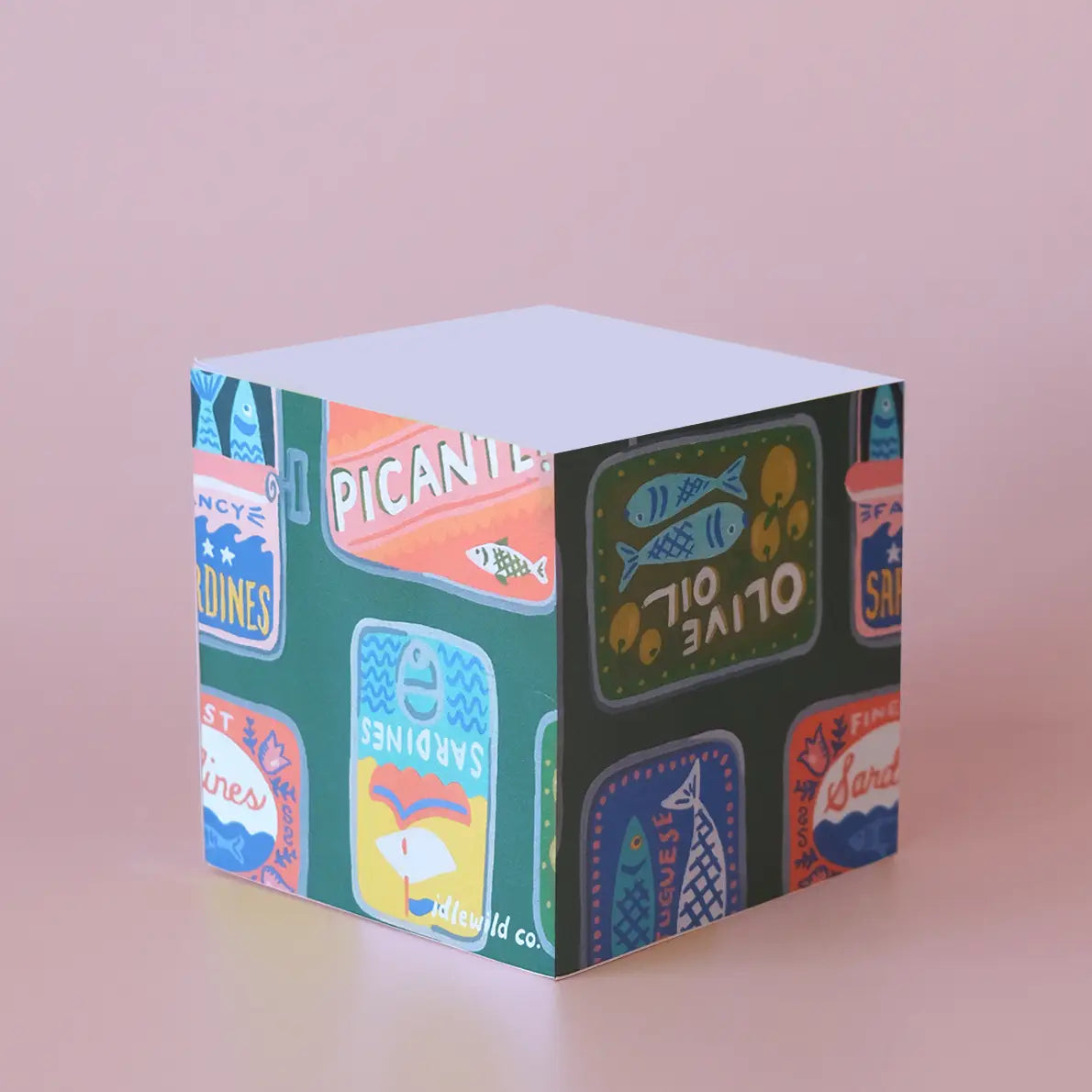 Tinned Fish Sticky Note Cube