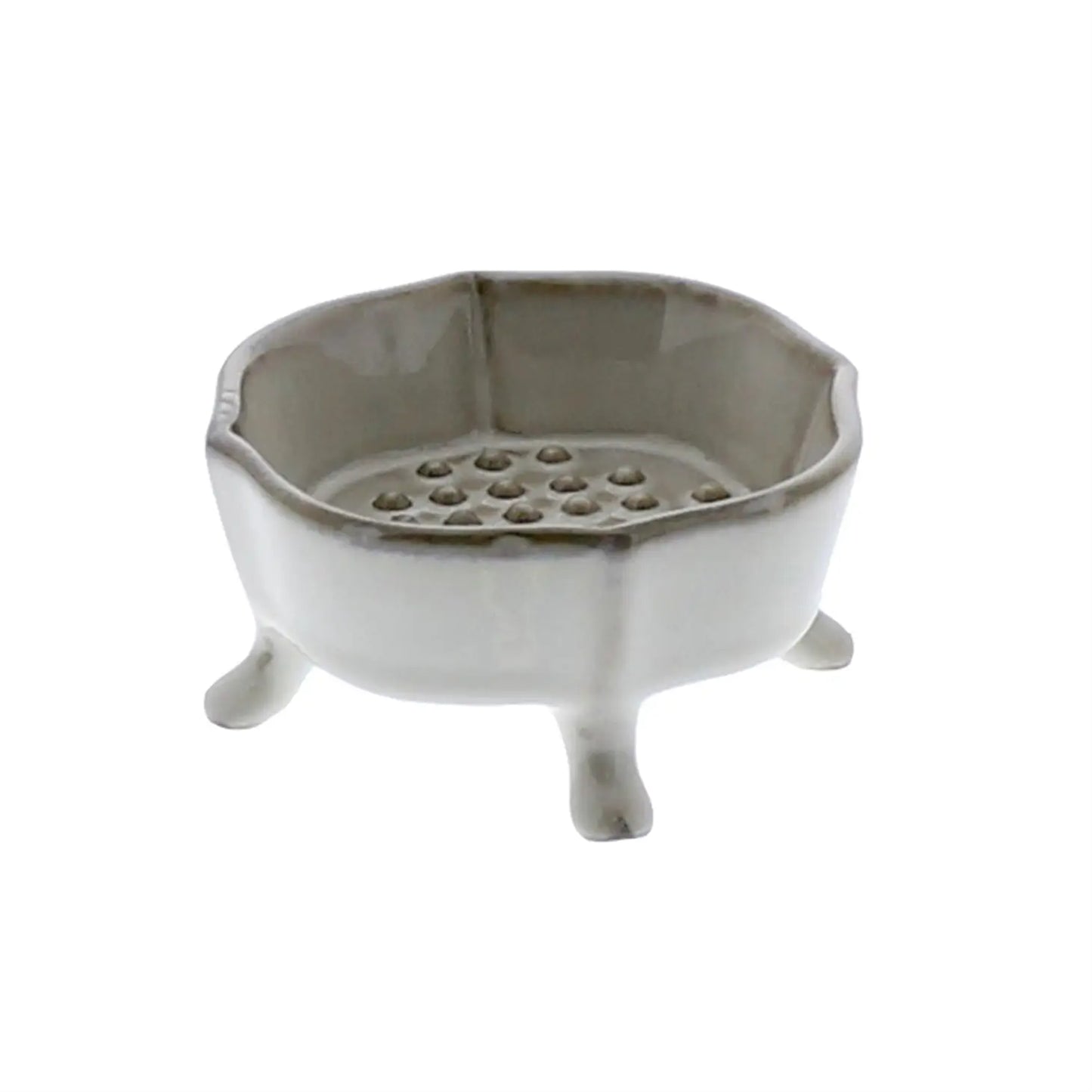 Ceramic Rue Footed Soap Dish - Fancy White