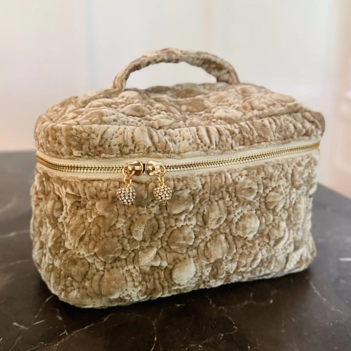 Quilted Velvet Vanity Case