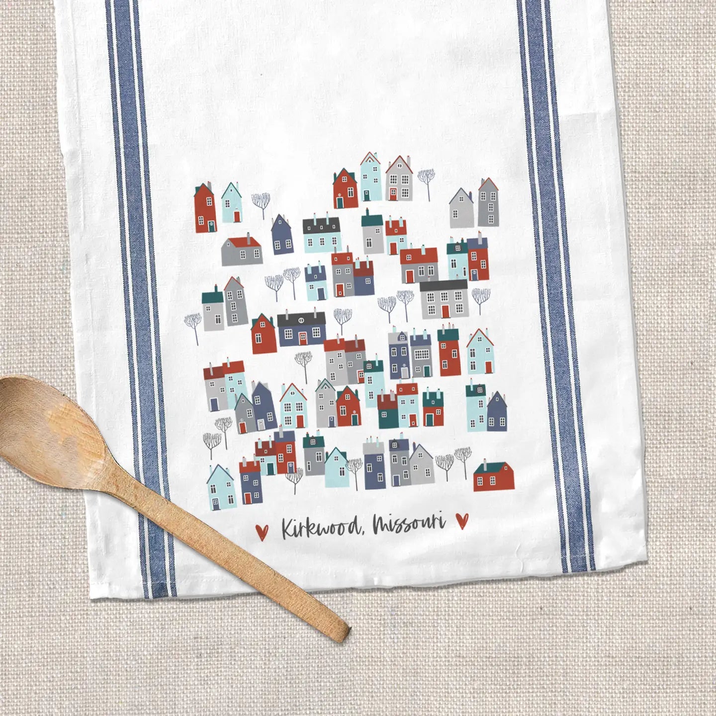 Hometown Tea Towel Blue Stripes