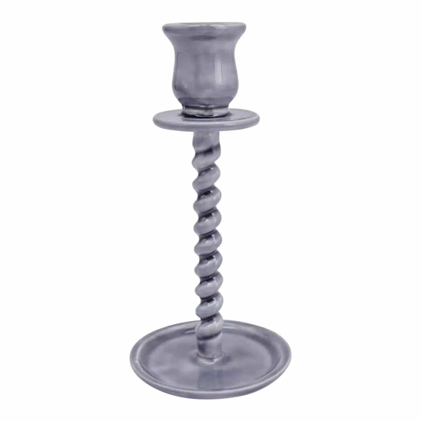 Gray Corkscrew Taper Candle Holder Small