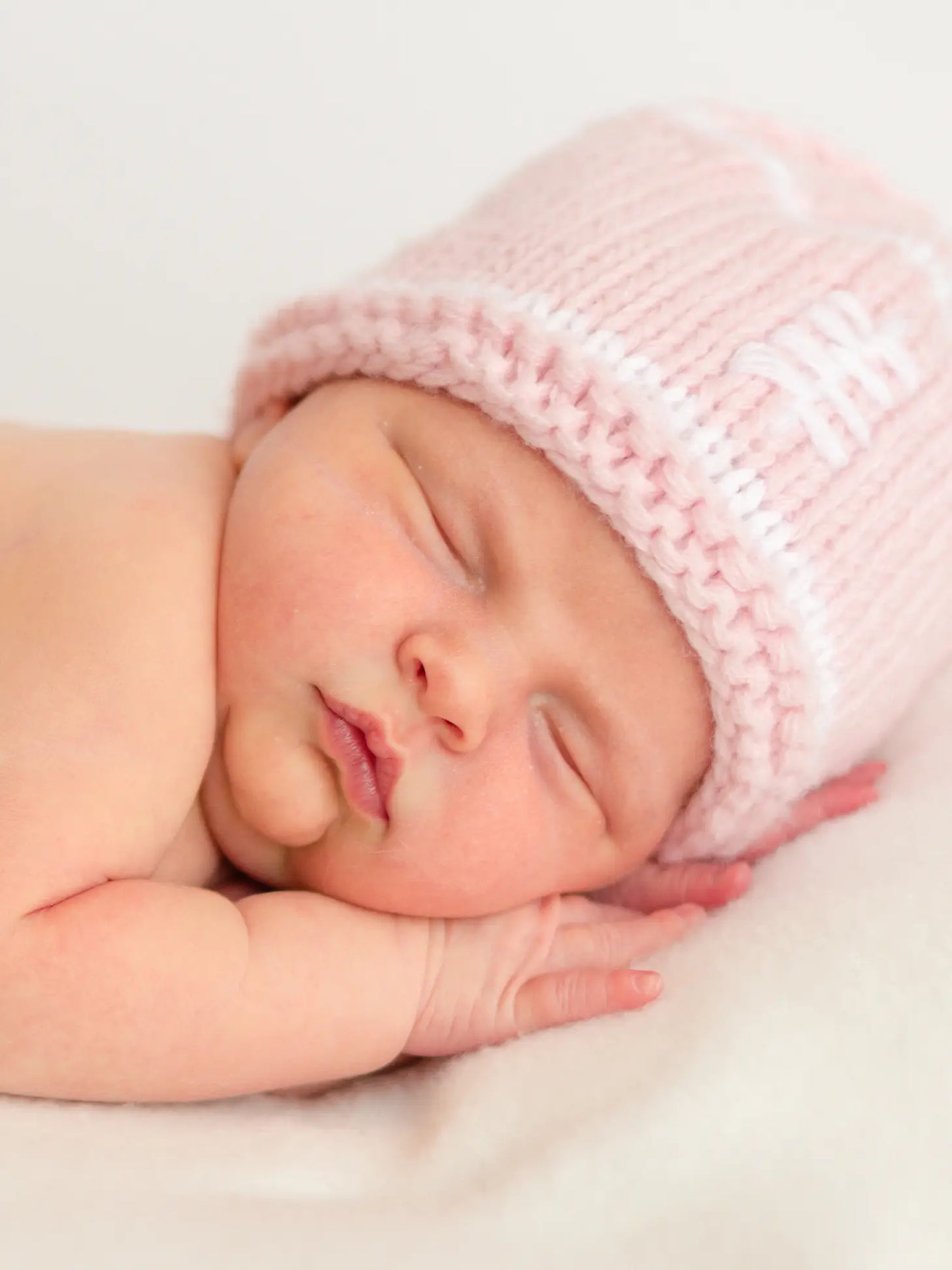 Newborn Pink Football Beanie Hat