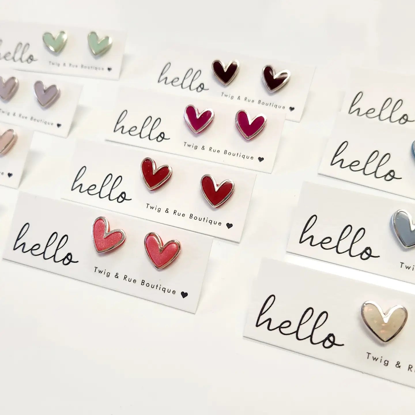 Heart Clay Studs