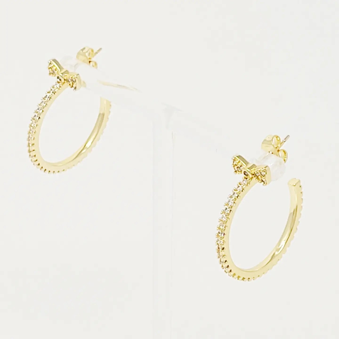 Bow On Top Hoop Earrings