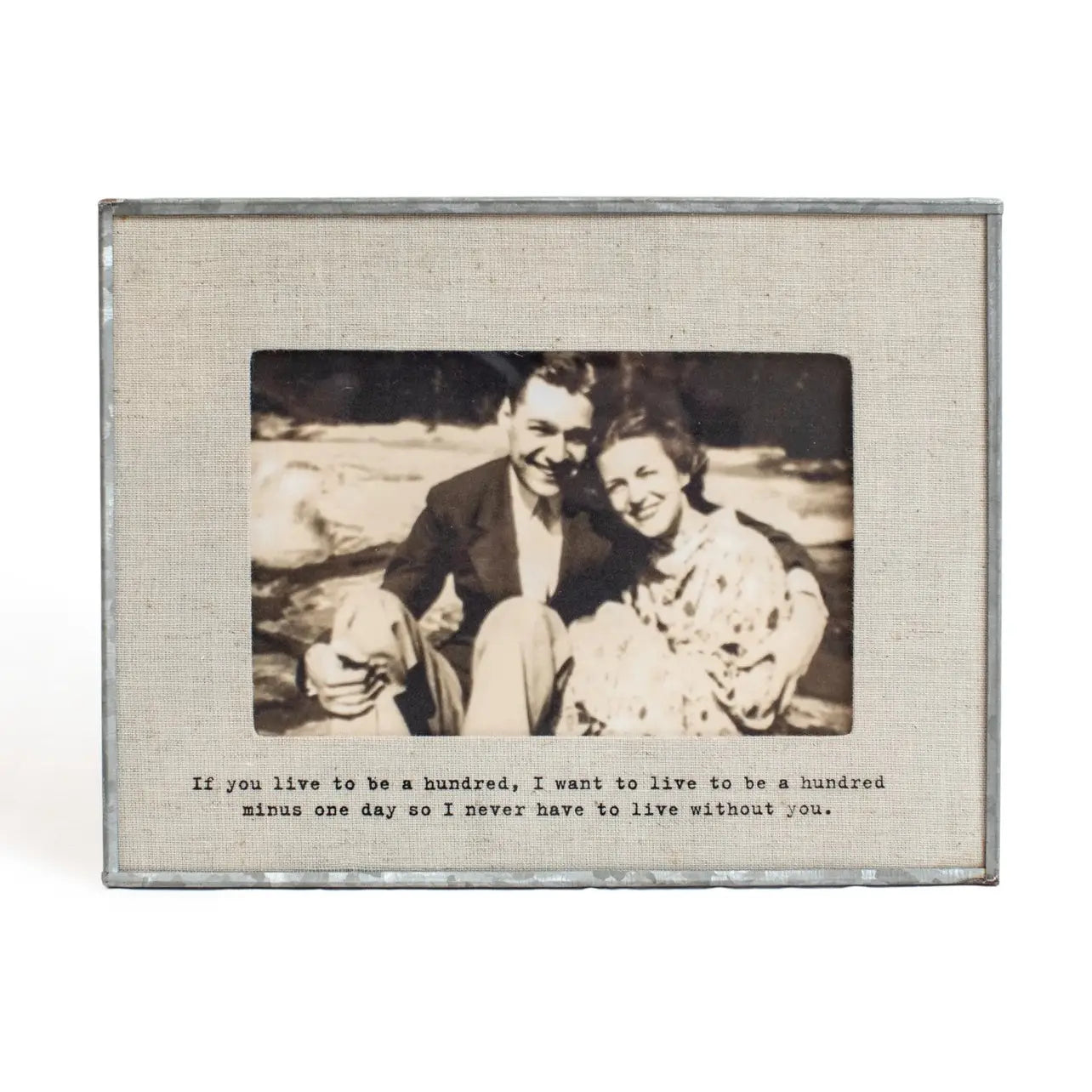 Horizontal Glass Linen Photo Frame