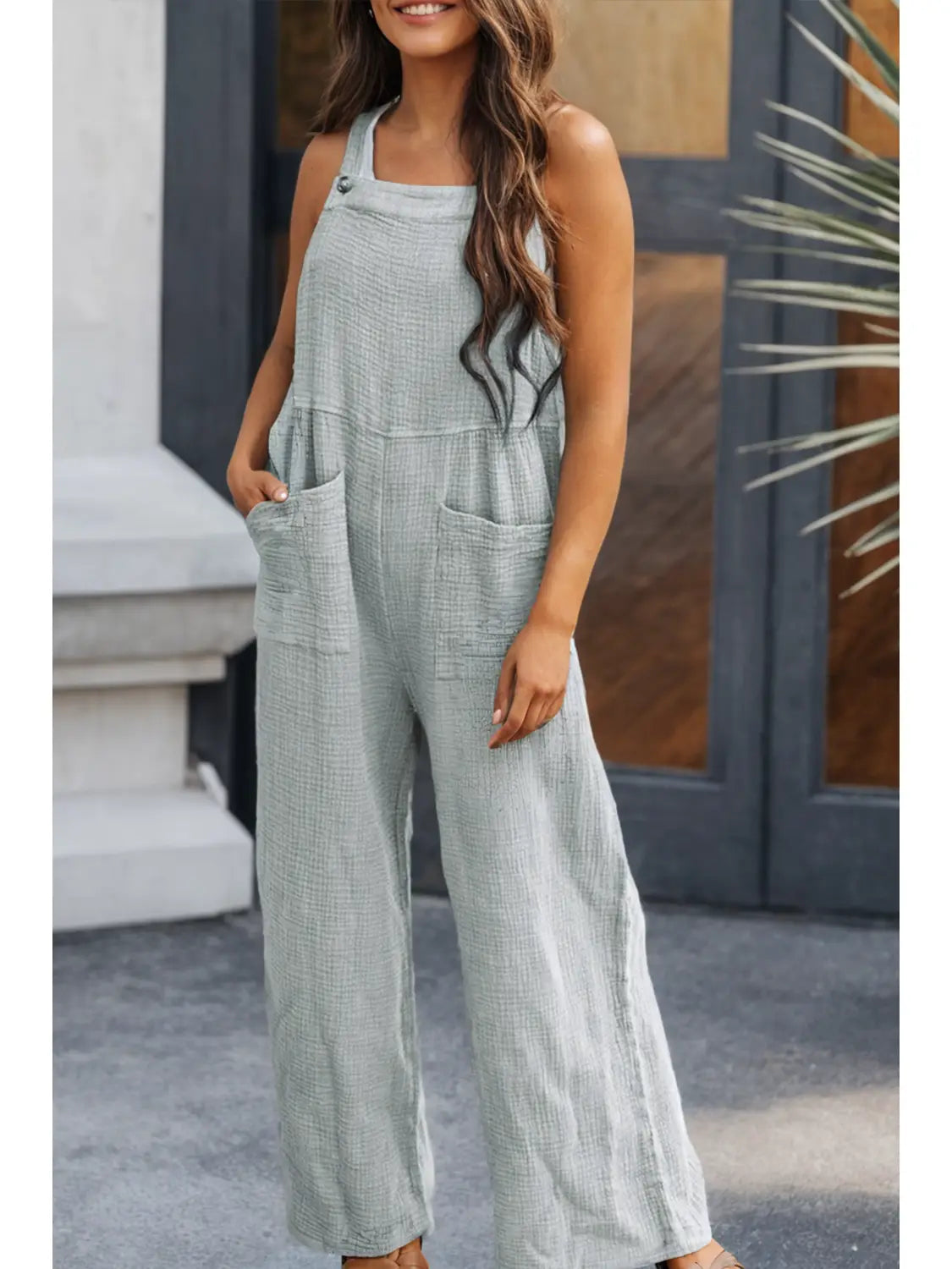 Wide Leg Overall with Pockets