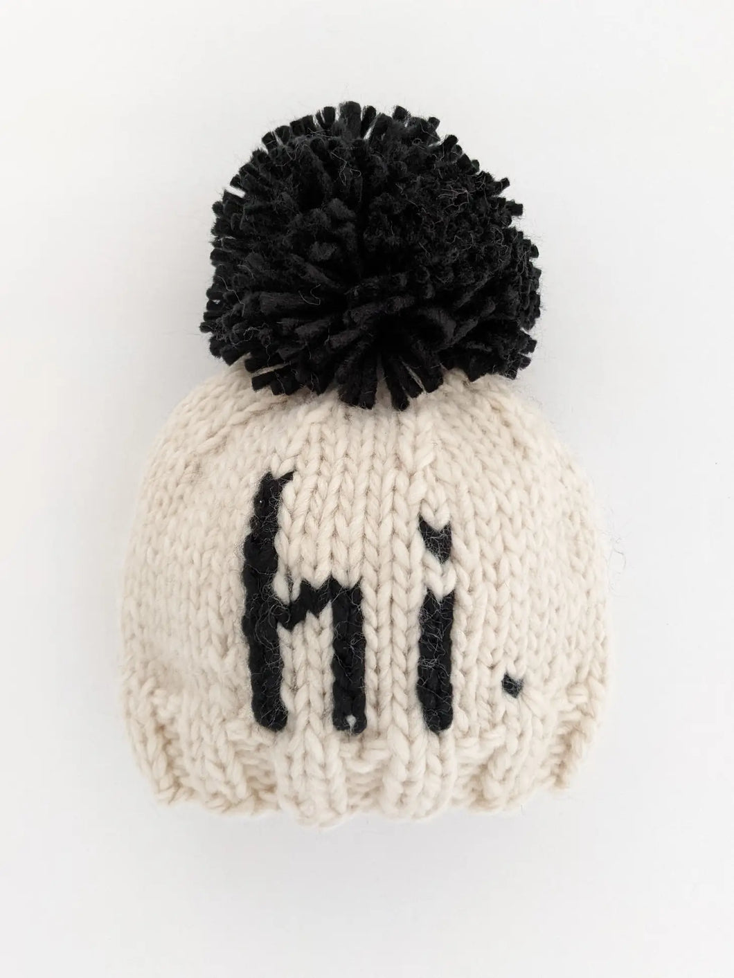 Hi. Black Hand Knit Beanie Hat