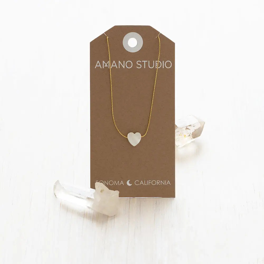 Mother of Pearl Heart Necklace
