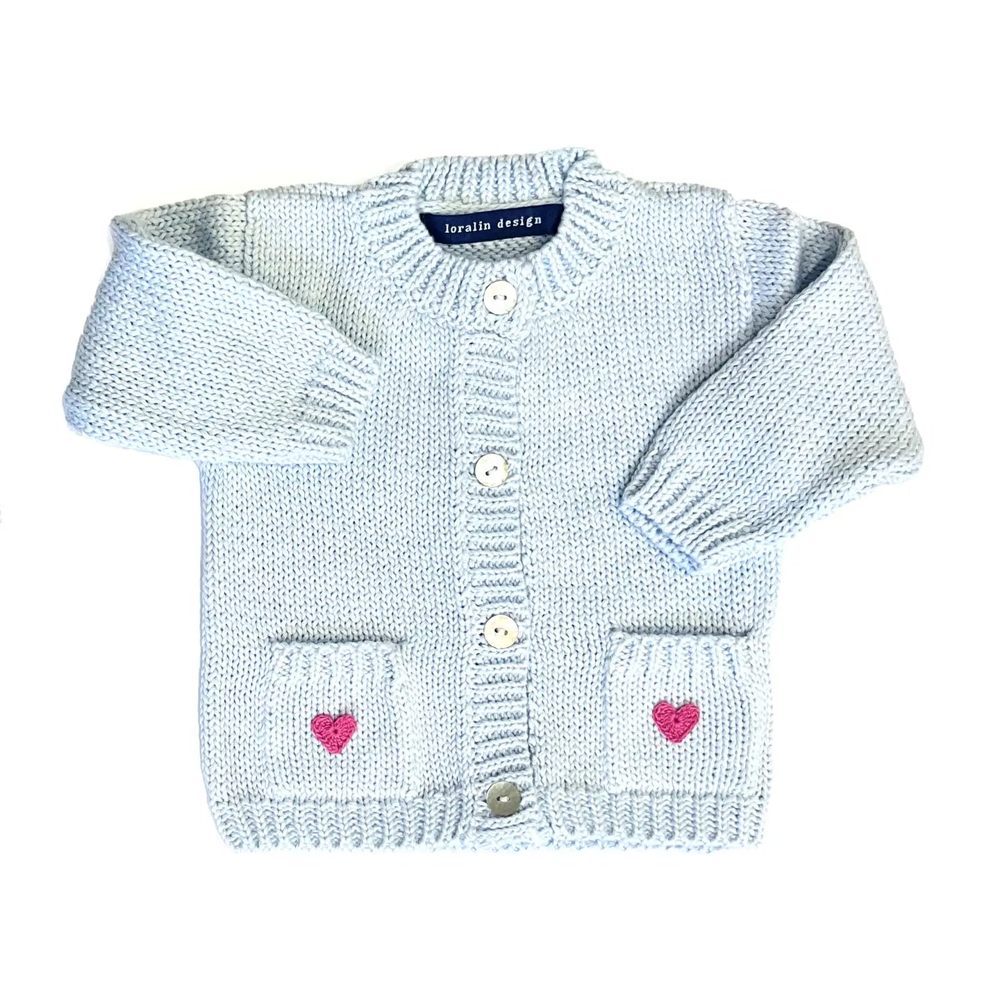 Berry Crocheted Heart Cardigan