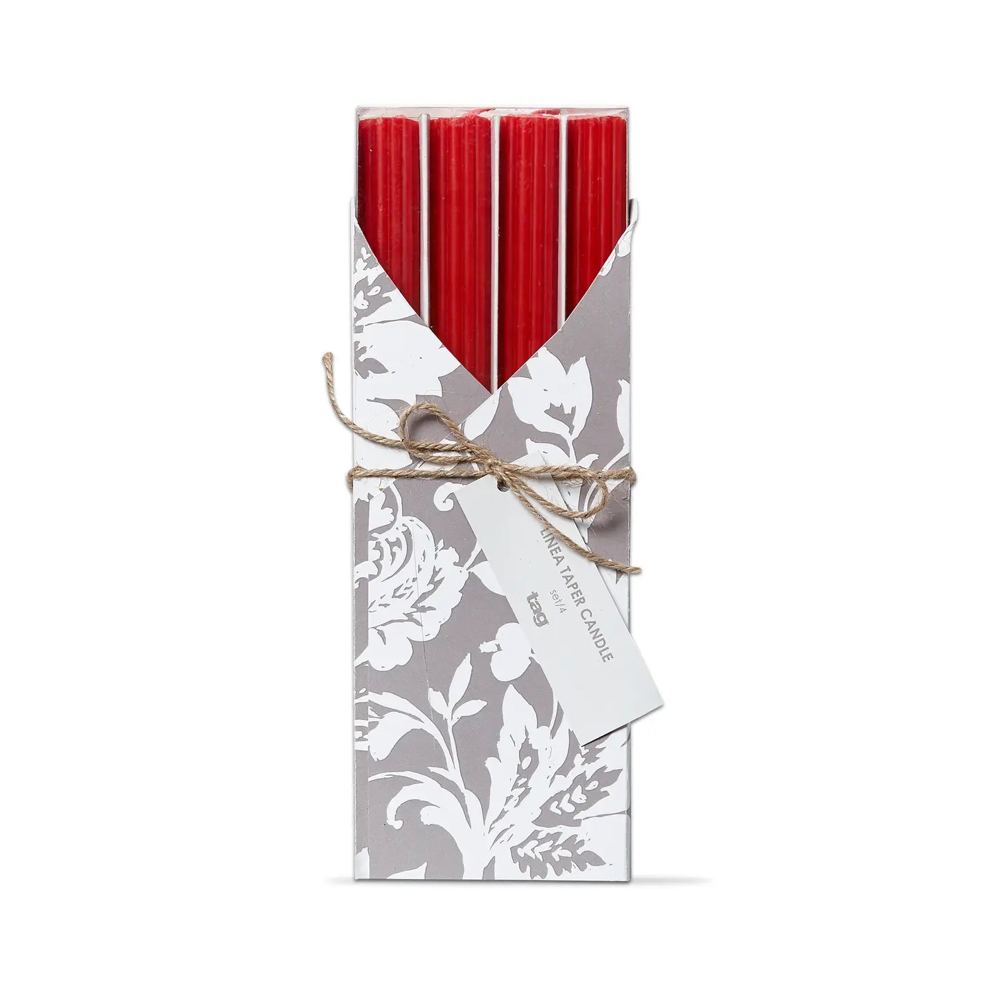 Linea Taper Candle Set of 4 Red Paraffin