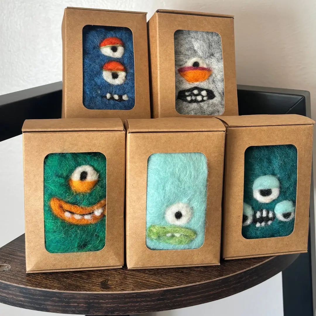 Mini Felted Monster Soaps – Handcrafted Wool-Felted 2oz Soap