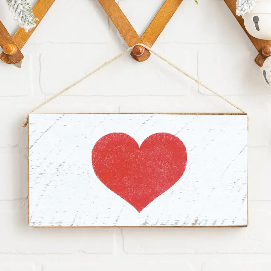 Red Heart Twine Hanging Sign