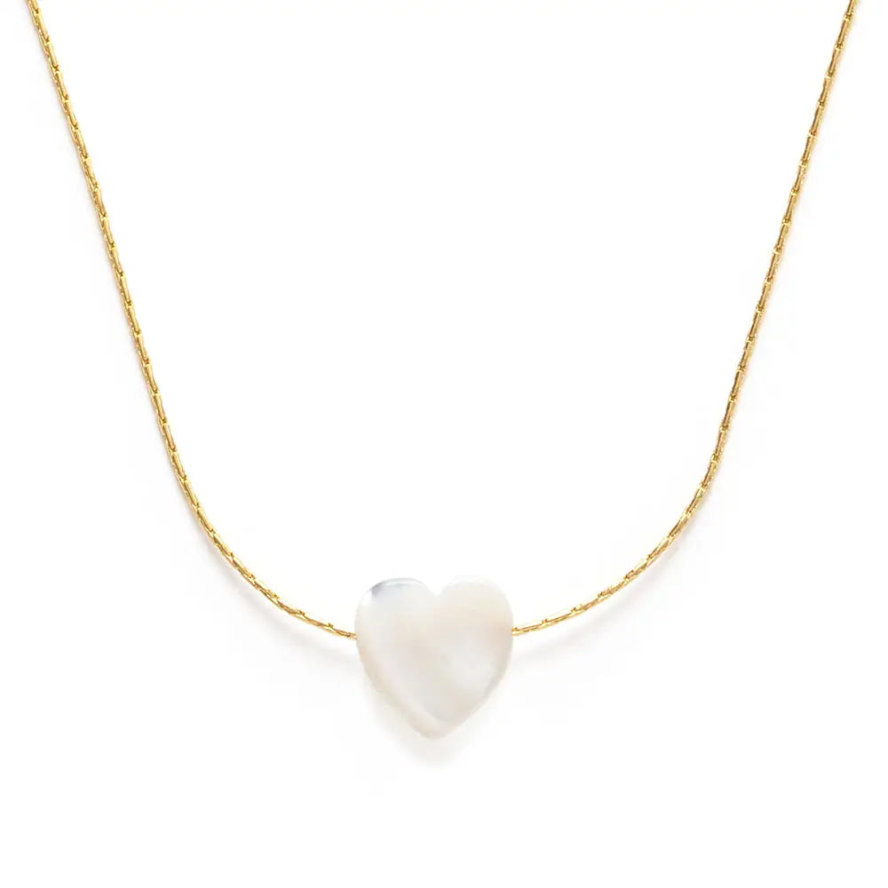 White Shell Heart Necklace