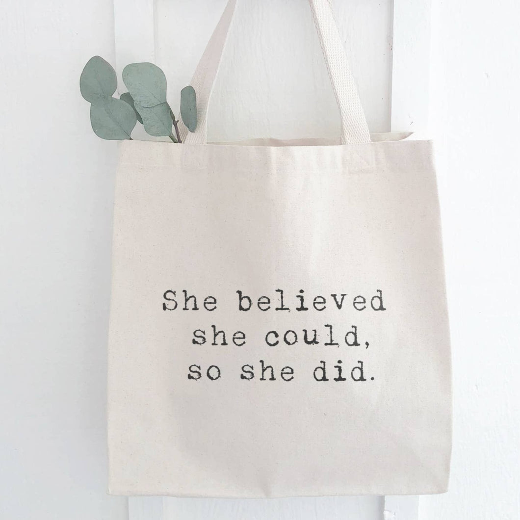 She Believed She Could So She Did Canvas Tote Bag