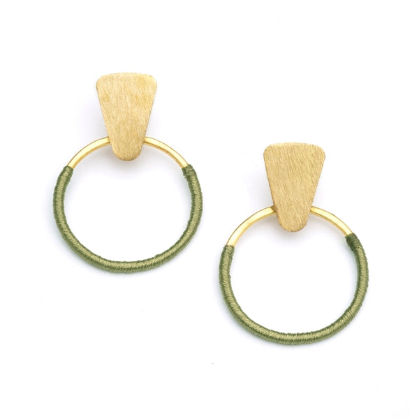 Kaia Olive Hoop Earrings