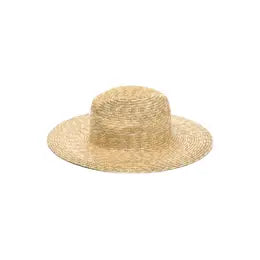 Flat Brim Straw Fedora Hat