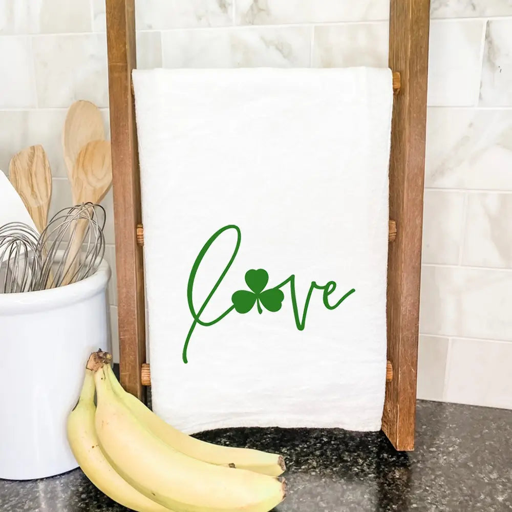 Love with Shamrock Accent - St. Patrick's Day Tea Towel