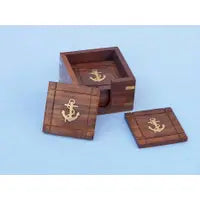 Anchor Coasters With Rosewood Holder 4