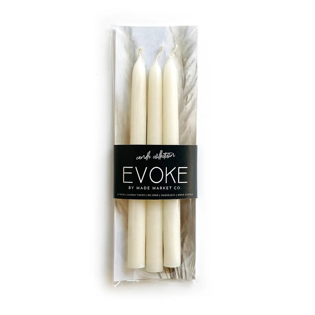 Off White - Skinny Tapered Candles
