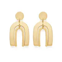 Arches Earrings-Matte Gold
