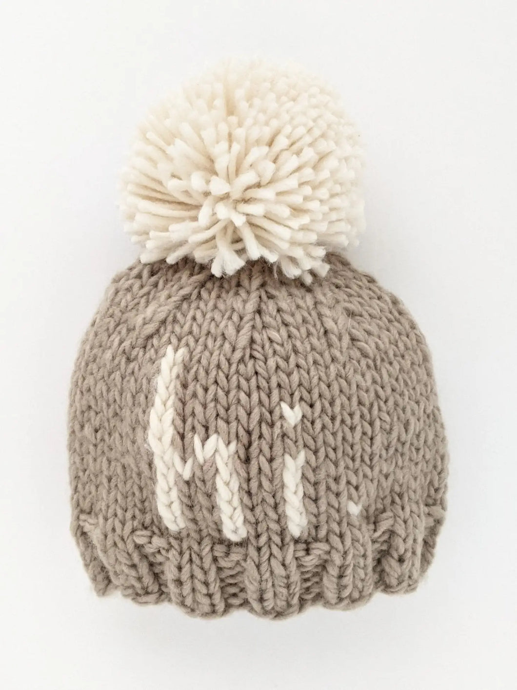 hi. Pebble Brown Hand Knit Beanie Hat
