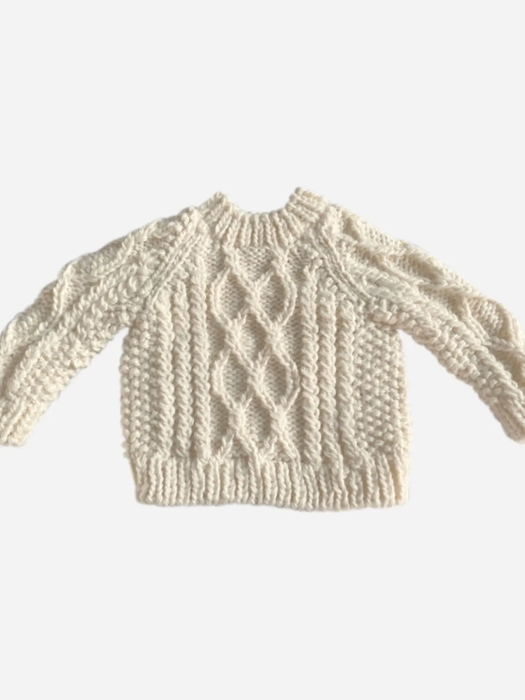 Fisherman Sweater, Cream | Hand Knit Kids & Baby