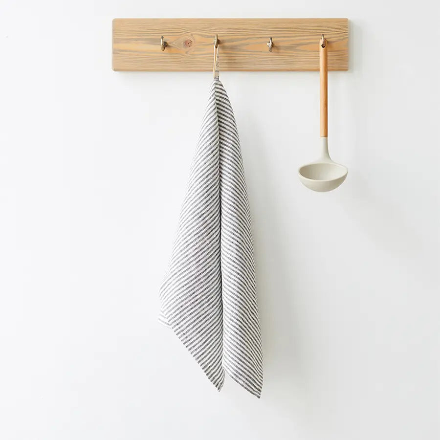 Thin Black Stripe Linen Kitchen Towel