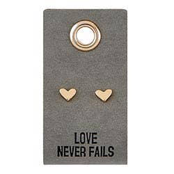 Leather Tag Heart Earrings