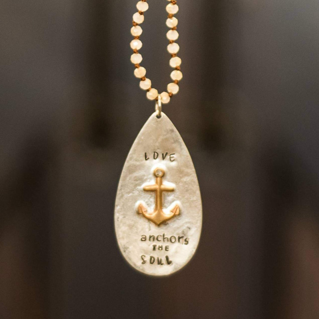 Love Anchors the Soul on Beads Necklace