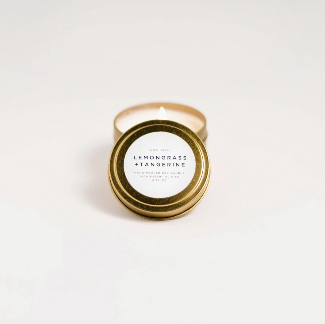 Travel Tin Candles | Lemongrass + Tangerine