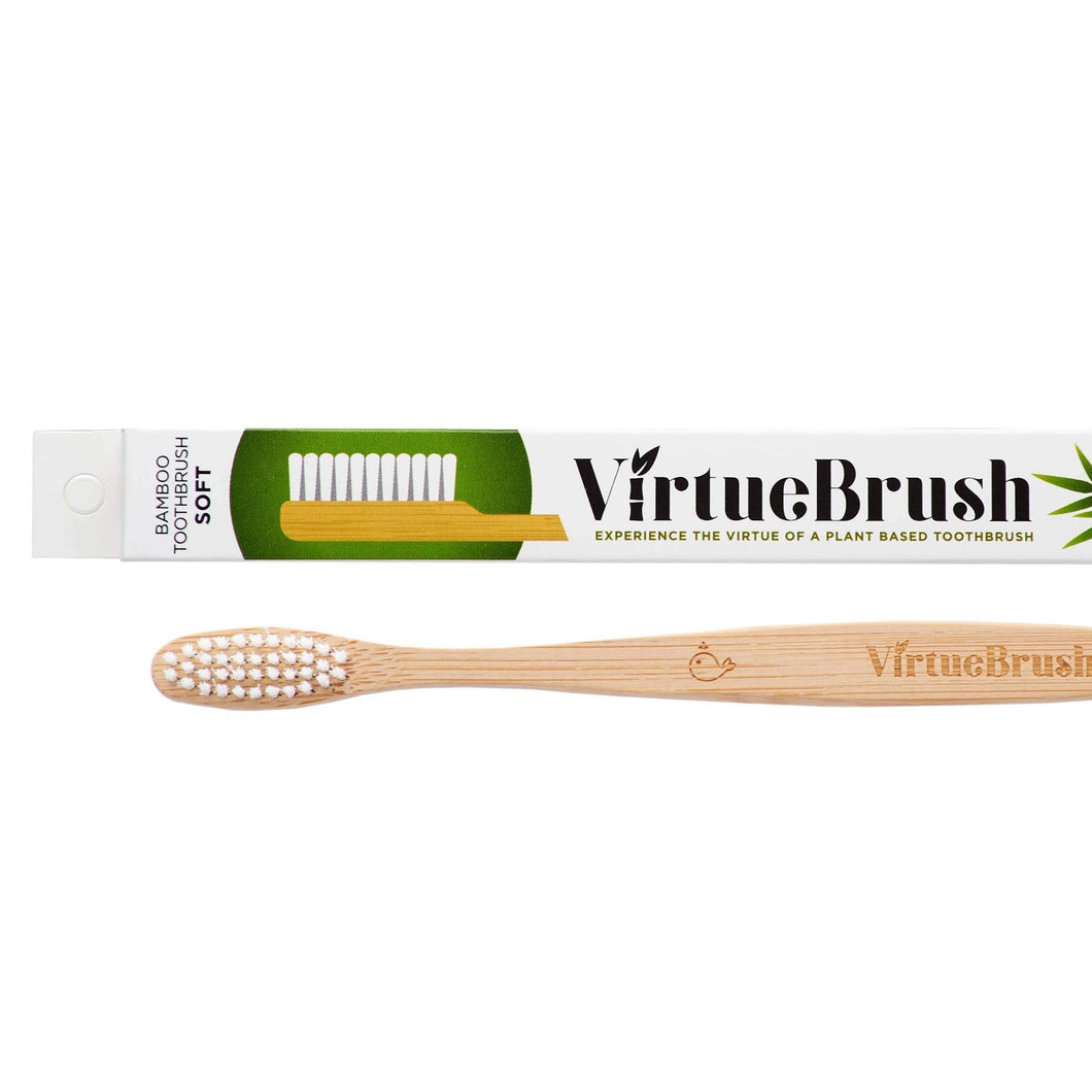 Adult Flat White Bamboo Toothbrush