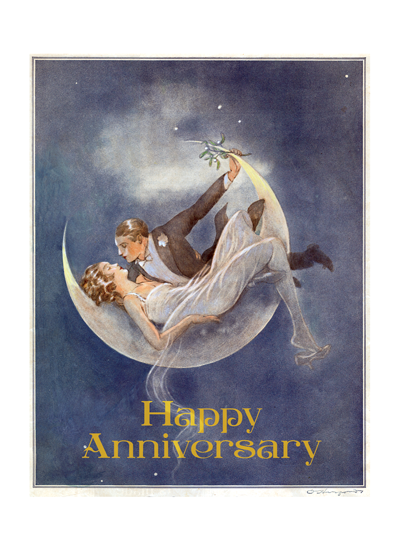 1920's Couple in Crescent Moon